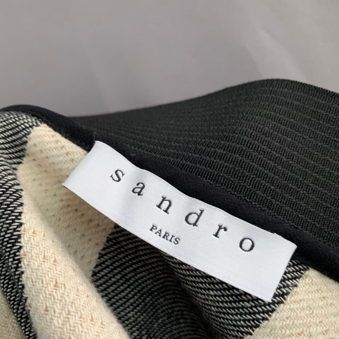 1 SANDRO 산드로 컬러블록 스트라이프 플레어 스커트 치마 상품이미지4