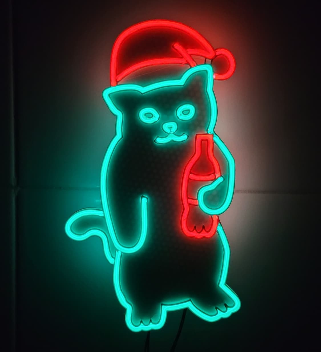 네온사인 고양이 산타 크리스마스 무드등 led 램프 조명 상품이미지1