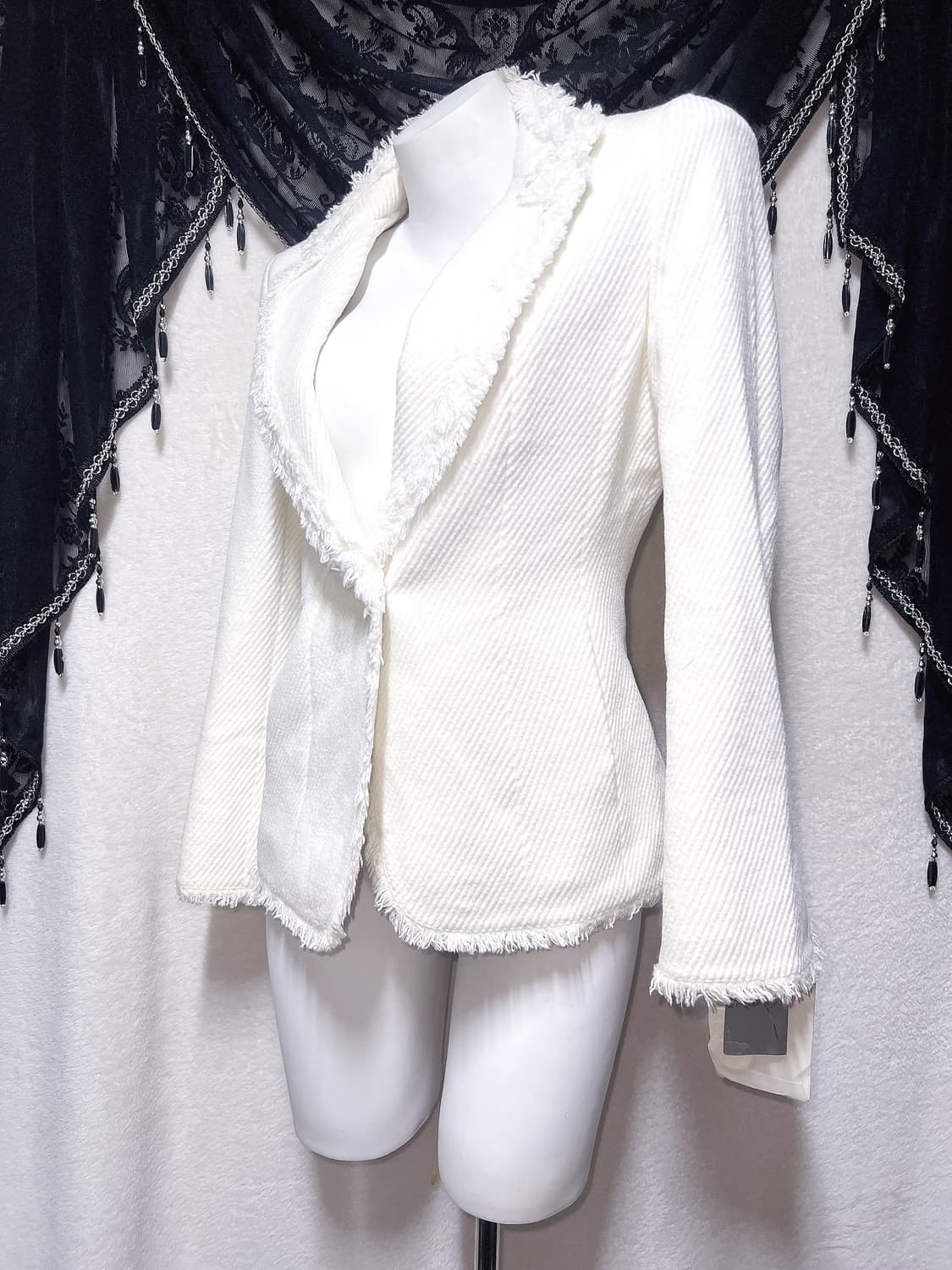 화이트 태슬 자켓 로맨틱갸루 로걀 달천깔 핀터 오네 핀터 히메 헤이세이 상품이미지1