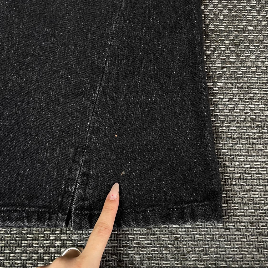 (32) 데님리서치랩 흑청 워싱 데님 팬츠 세미부츠컷 L 상품이미지3