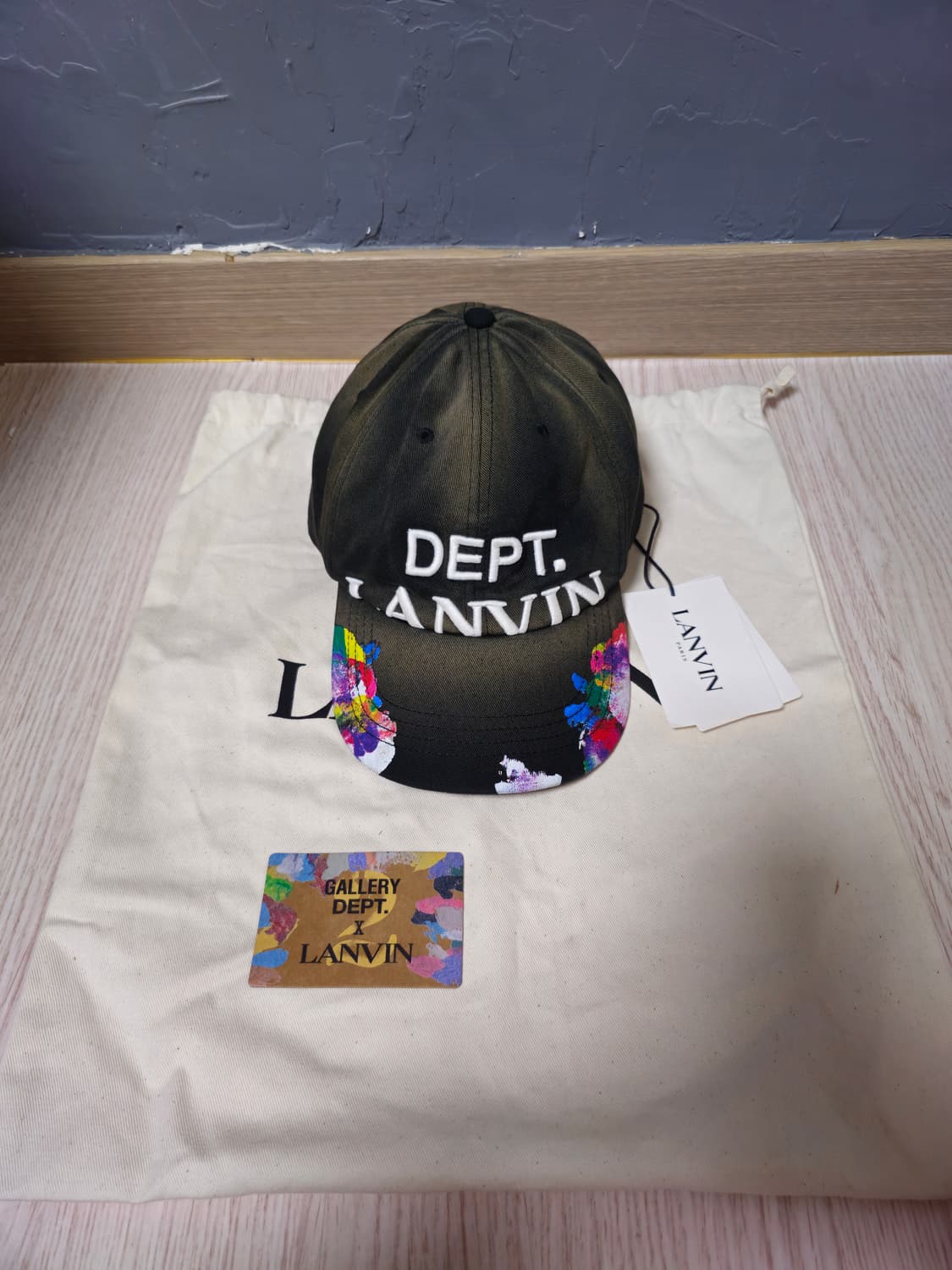 갤러리 디파트먼트 x 랑방 페인티드 캡 블랙 상품이미지1