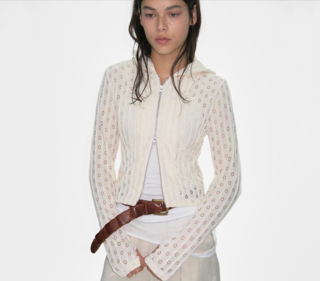 카셀 trimmed 집업 후디 펀칭 여름 가디건 상품이미지1