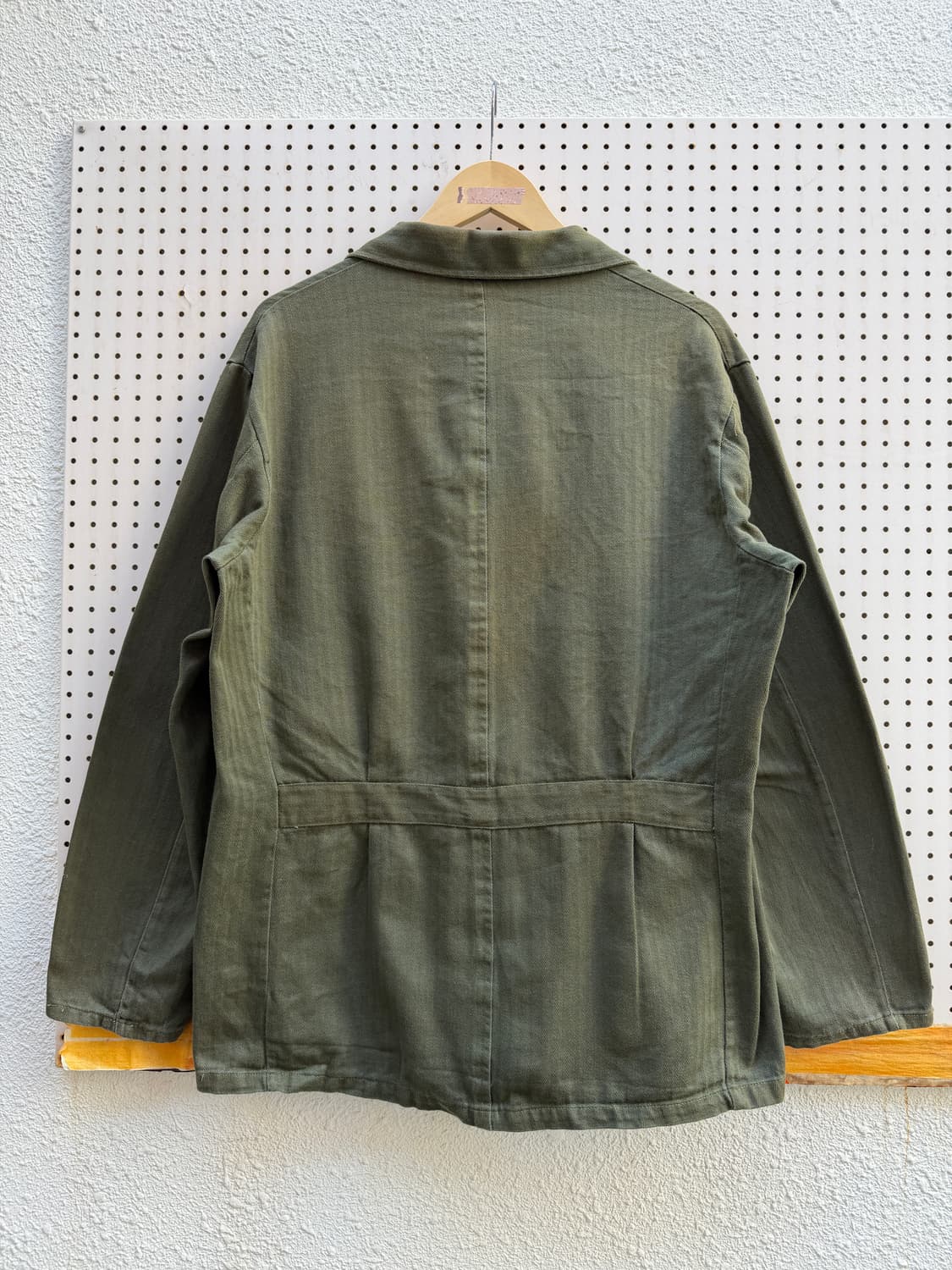 1970s EUROPEAN OLIVE HBT 올리브 헤링본 프렌치워크자켓 상품이미지2
