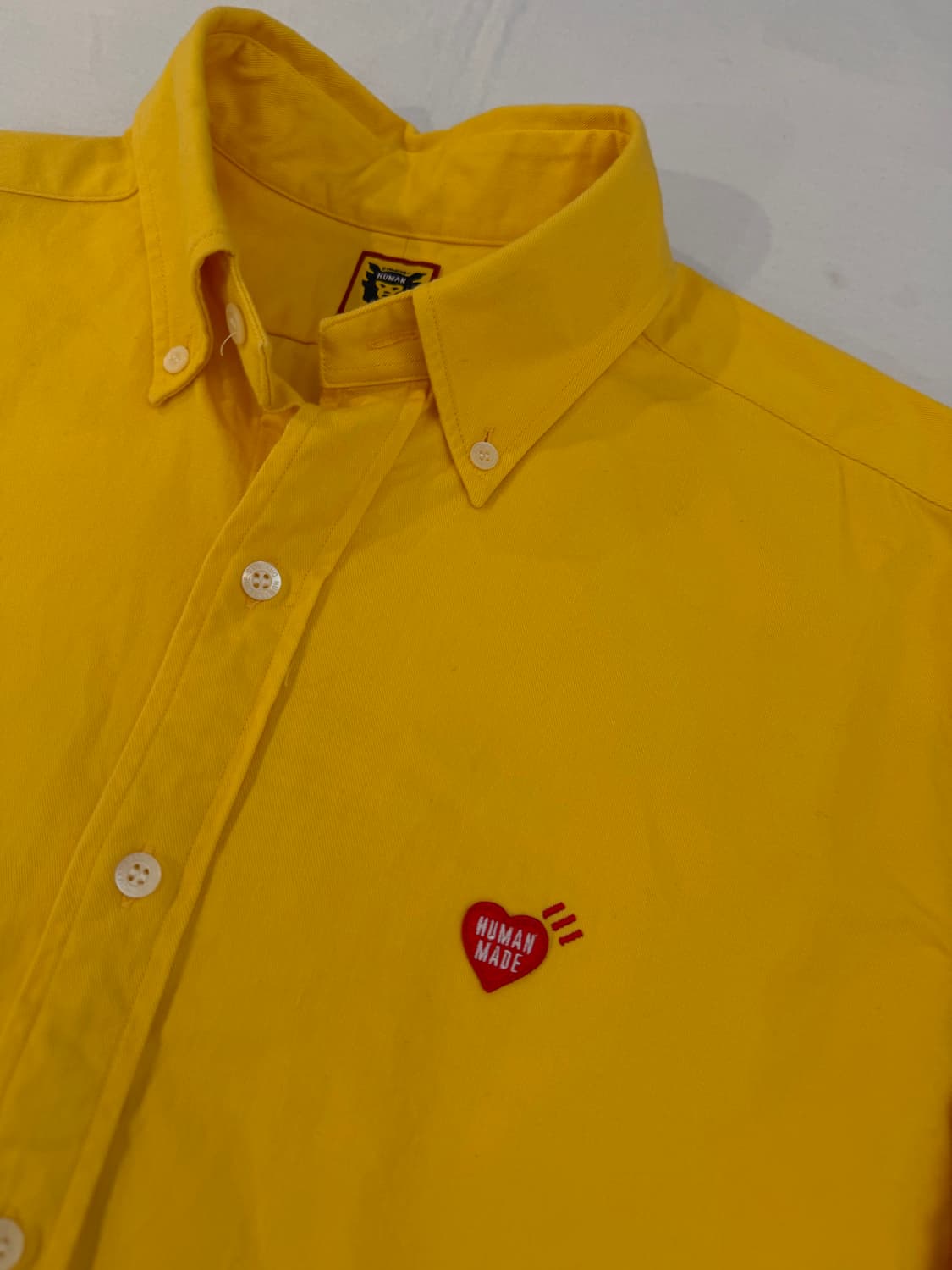 휴먼메이드 하트로고 옥스포드 셔츠 옐로우 상품이미지2