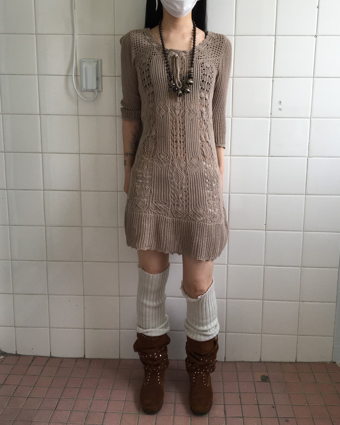 Tied point crochet onepiece 상품이미지5