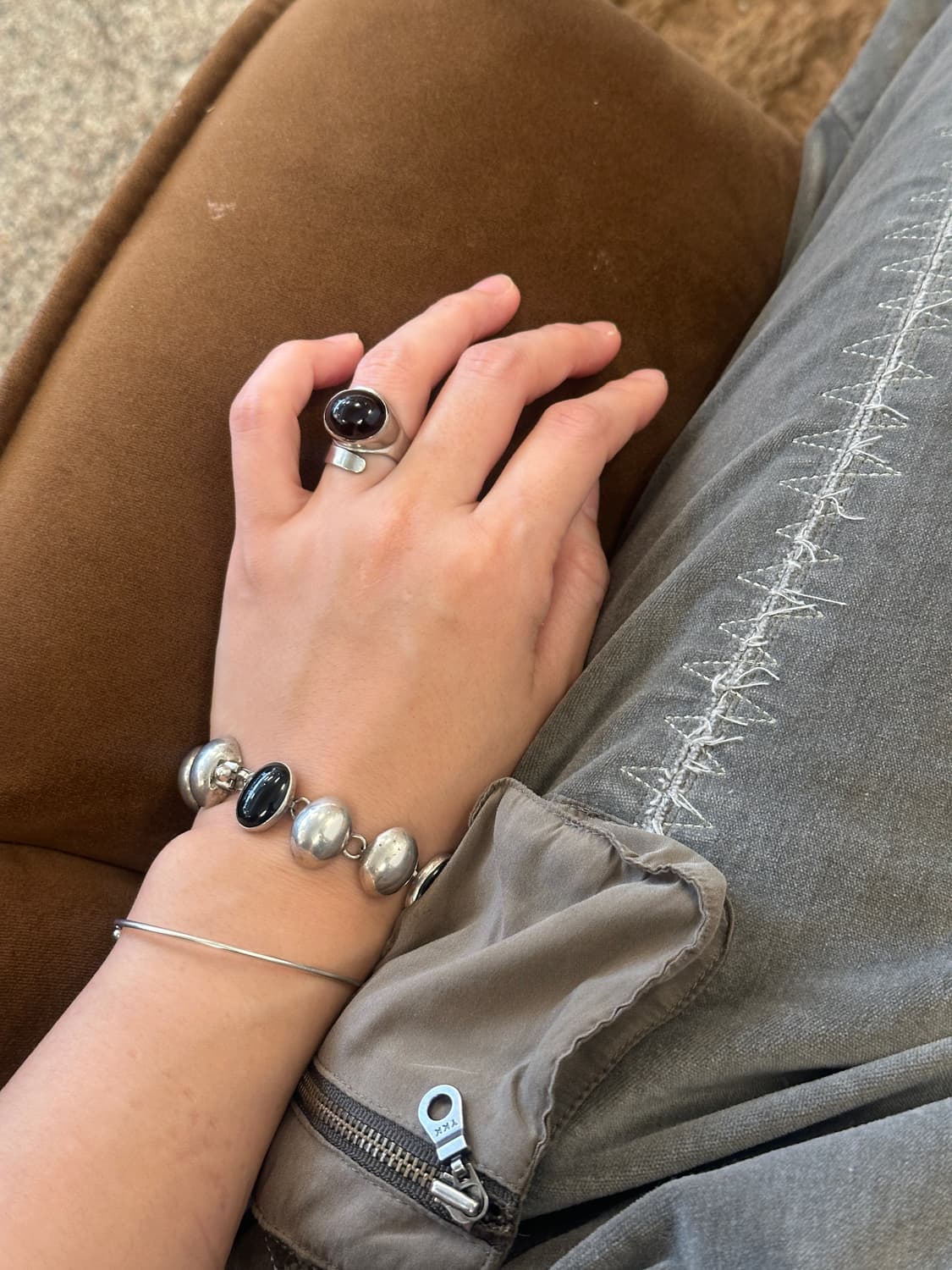 Mexico vintage onyx 925silver bracelet 상품이미지8