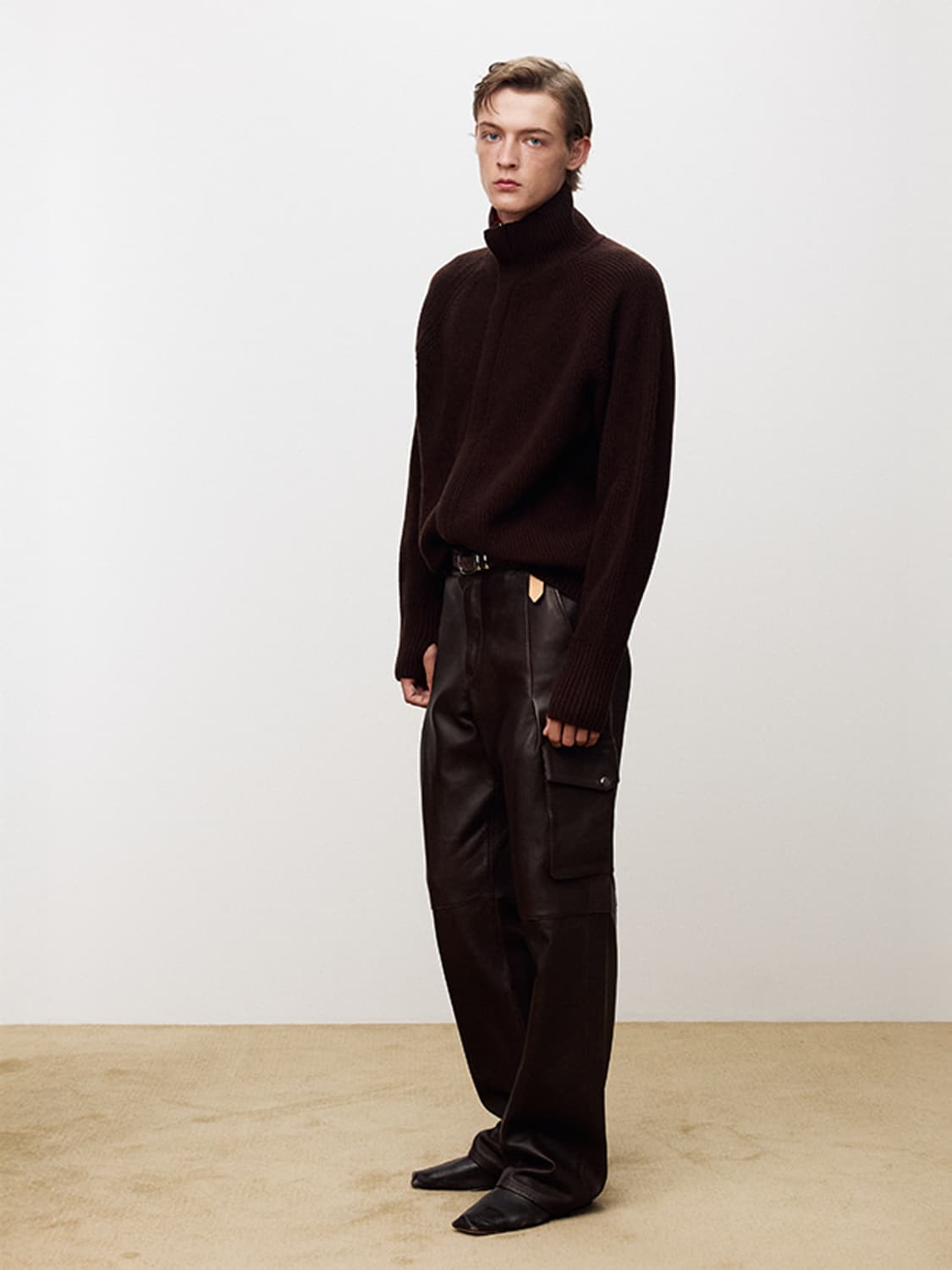 토니웩 SUPER FINE MERINO WOOL 니트 집업 [다크브라운] 상품이미지5