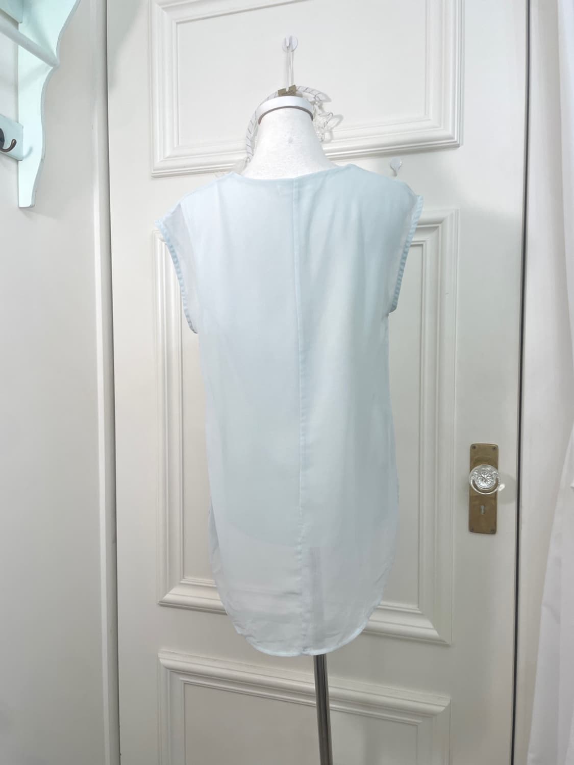 sheer mint sleeveless summer blouse 상품이미지3