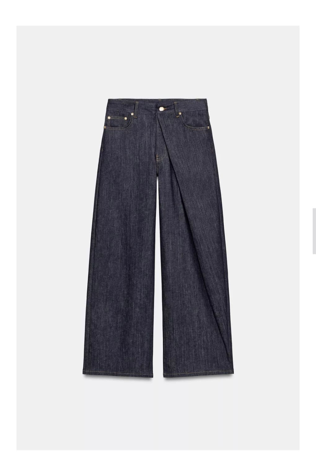 Zara 릴렉스드 플리츠 미드라이즈 진 상품이미지1