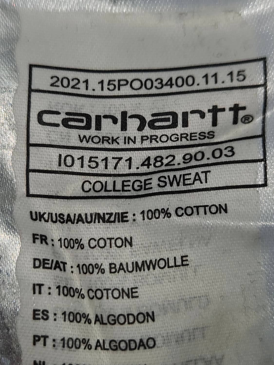 칼하트 맨투맨 오트밀 스웻셔츠 테리 빈티지 L 상품이미지3