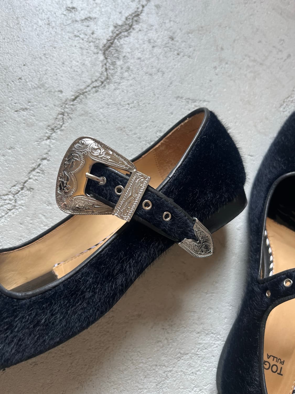 black faux fur mary jane shoes 상품이미지3
