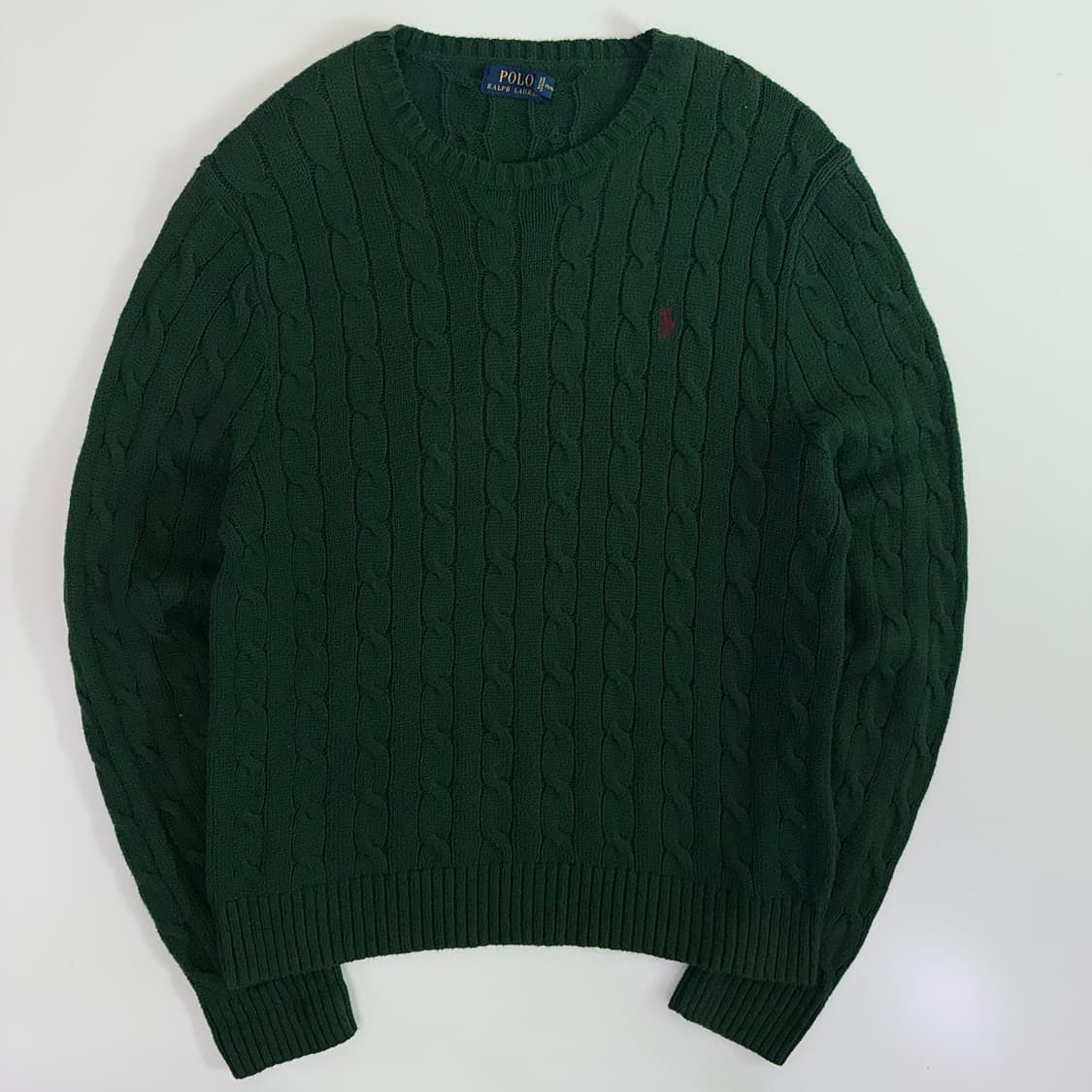 Polo  폴로 랄프로렌 신형 자수 그린 케이블 니트 상품이미지1