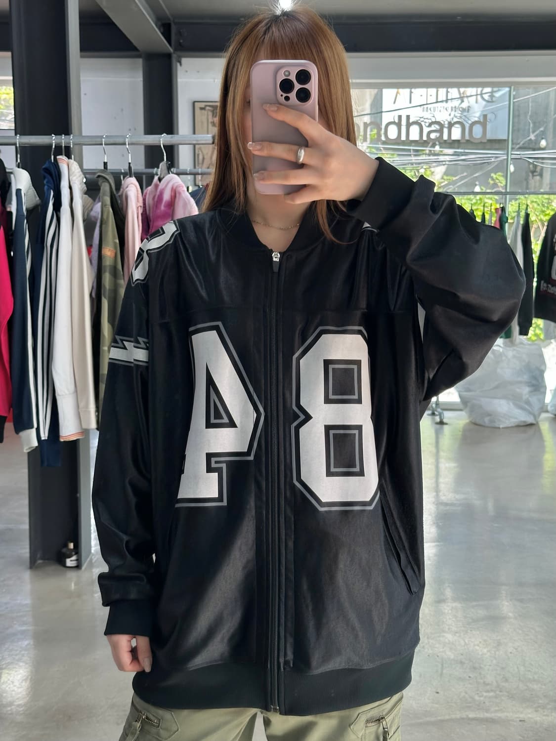 히스테릭글래머 HYS 넘버링 베이스볼 새틴자켓 상품이미지2