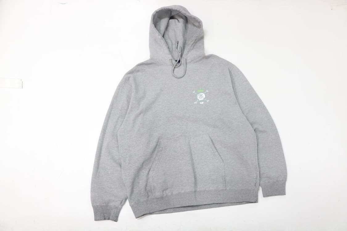 스투시 90s 빈티지 크라운 스컬 백로고 그레이 후드티 (L) 상품이미지5