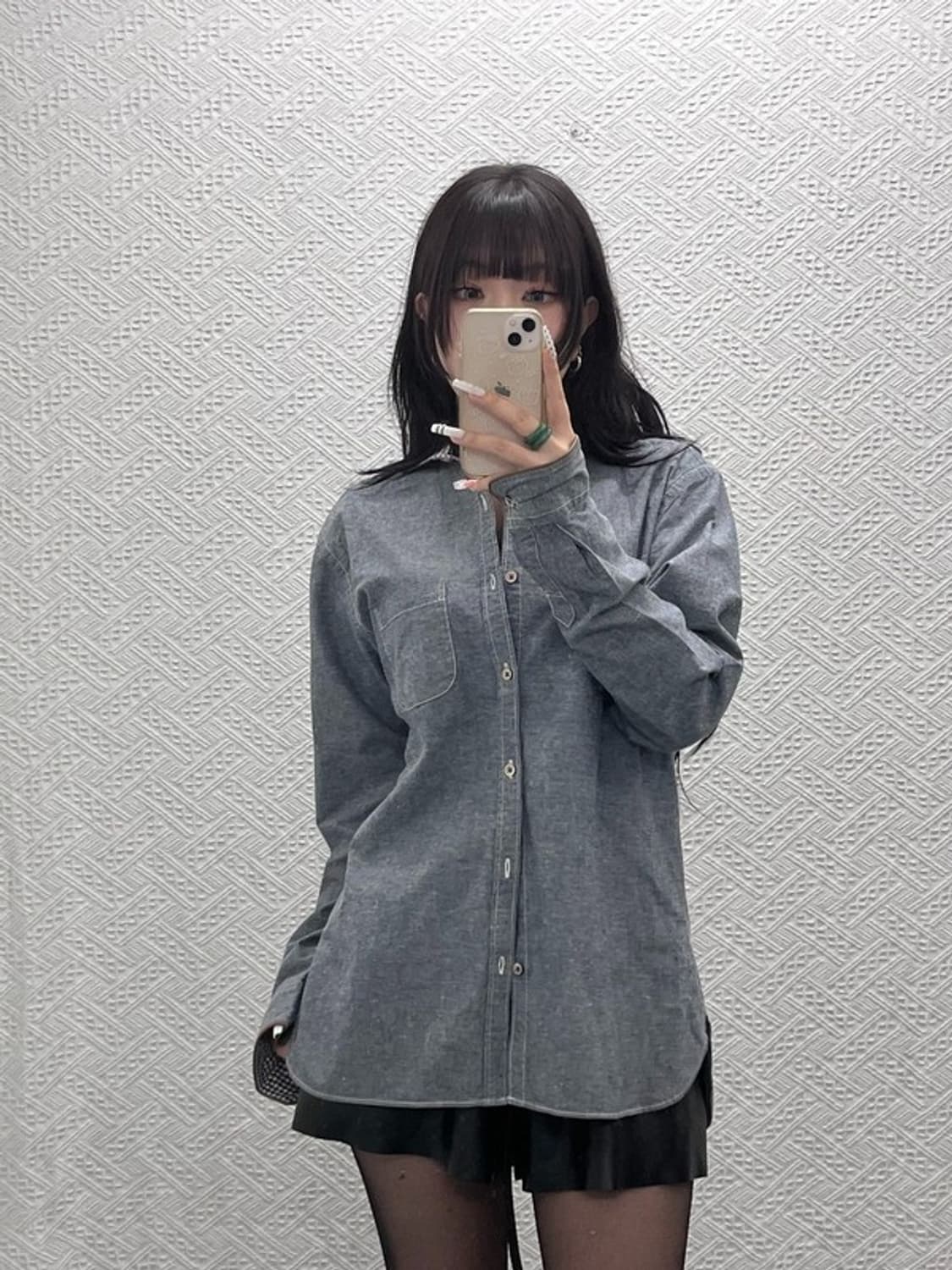 빔즈 빈티지 컨트리 캐주얼 키치 자카드 셔츠 L C10912 상품이미지1