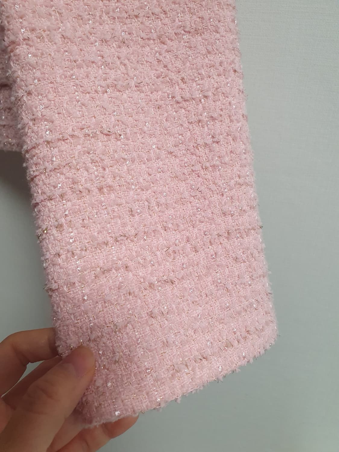 무료배송 !! LIST 핑크 트위드 자켓 66사이즈 1회착용 상품이미지5