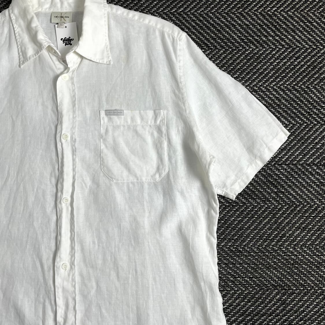 00s 캘빈클라인 아카이브 린넨 반팔 셔츠 o 2993 상품이미지2