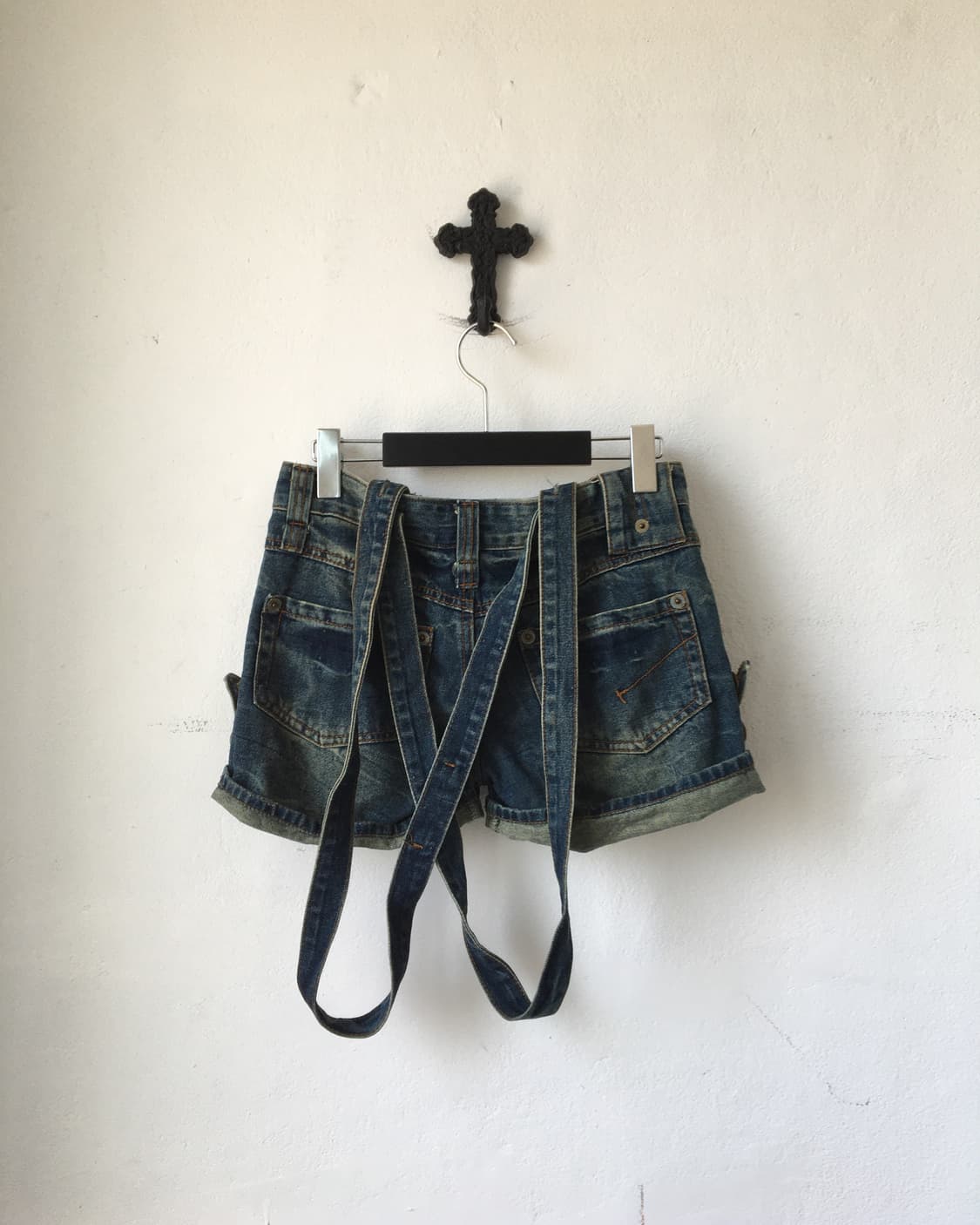 Suspender point denim short 상품이미지2