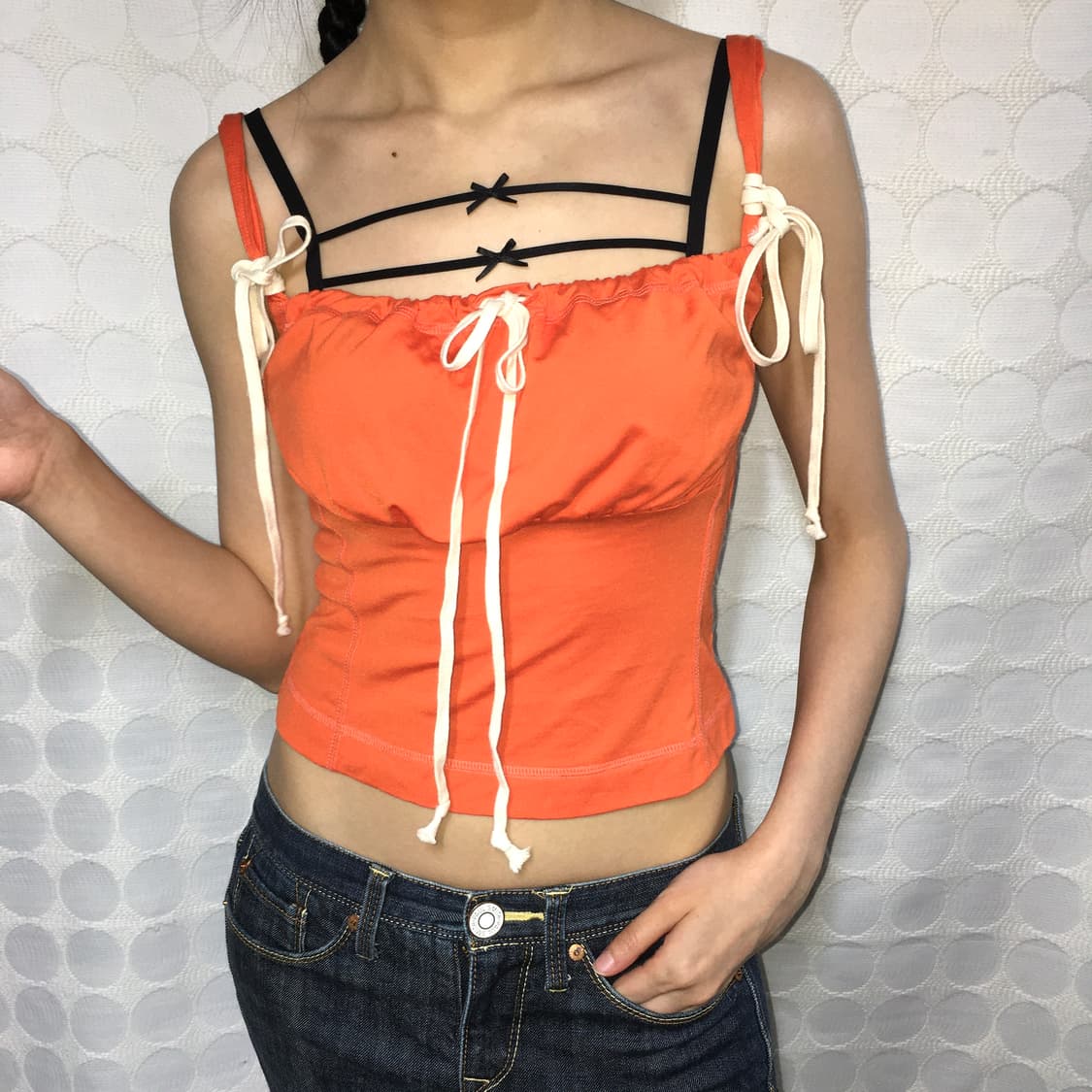 비비안 웨스트우드 오렌지 레이스업 나시 상품이미지1