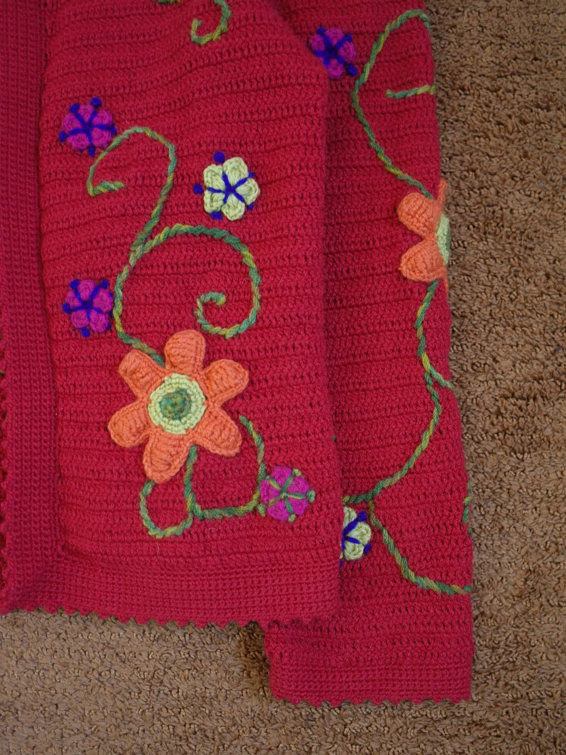 핸드메이드 플라워 패턴 니트 가디건 상품이미지3