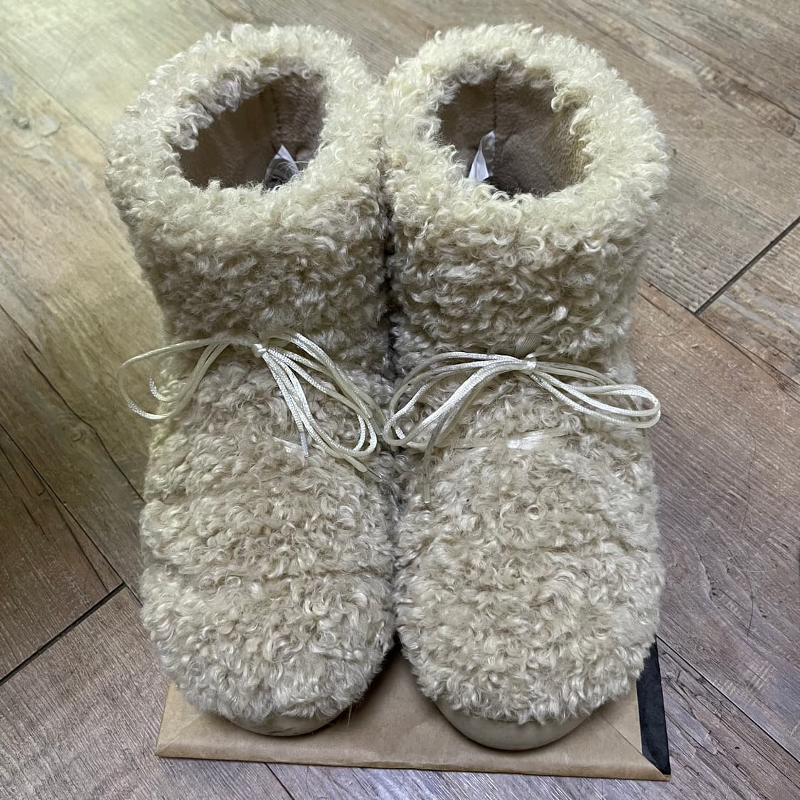 (250) 락피쉬 컬리 퍼 부츠 숏 베이지 상품이미지5