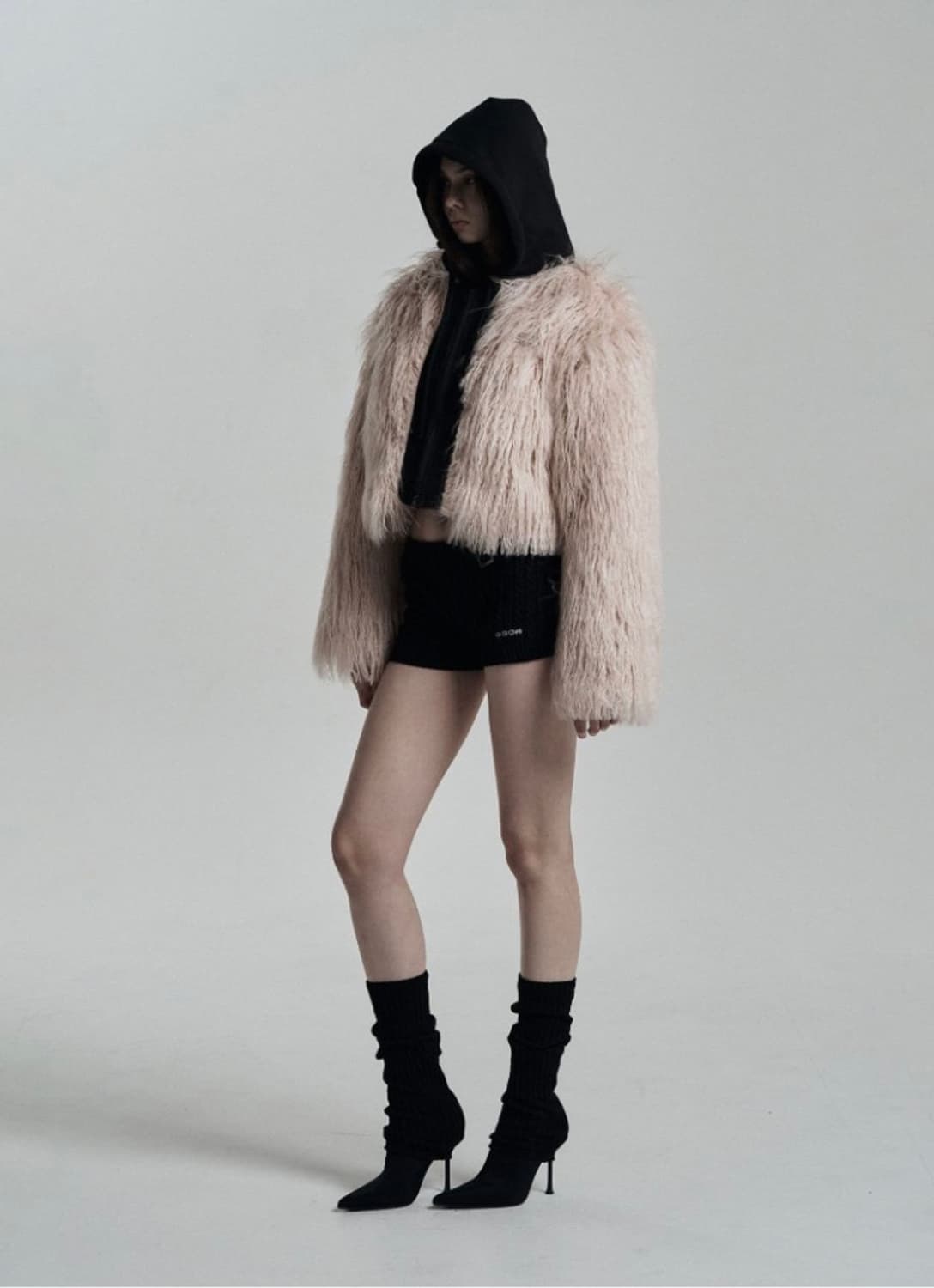 [택있는새상품] ODOR 오도어 크러스티 후드 퍼 자켓 허쉬 핑크 상품이미지5