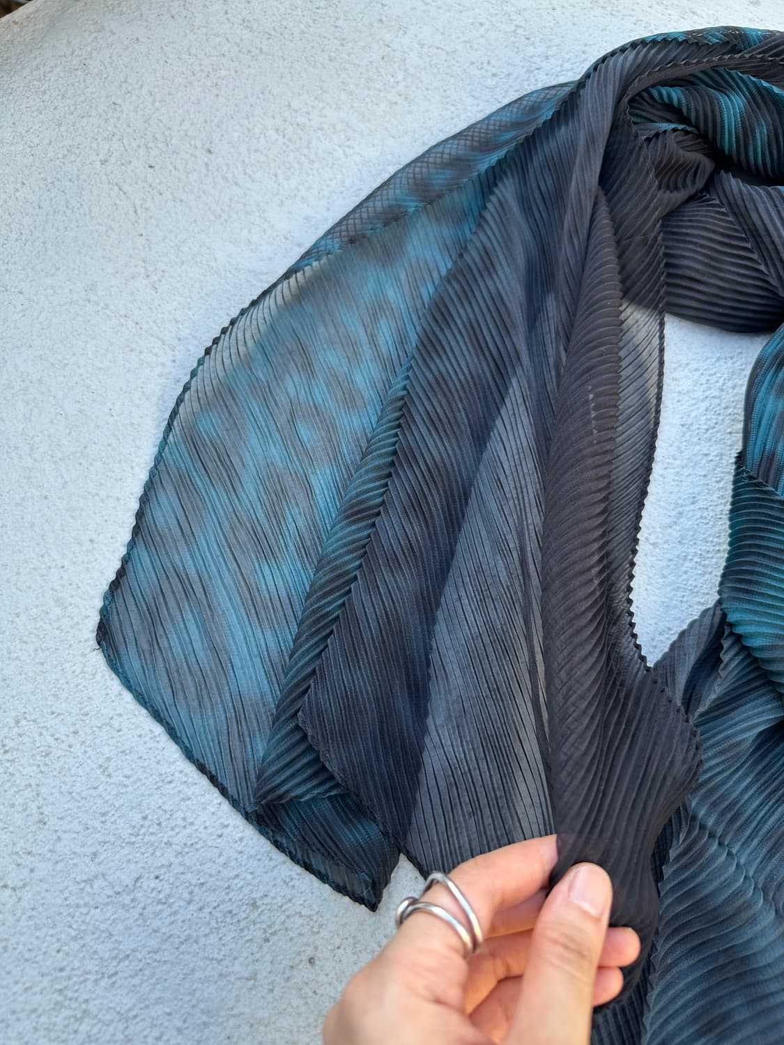 NONE pleated Leopard Print Scarf 상품이미지4