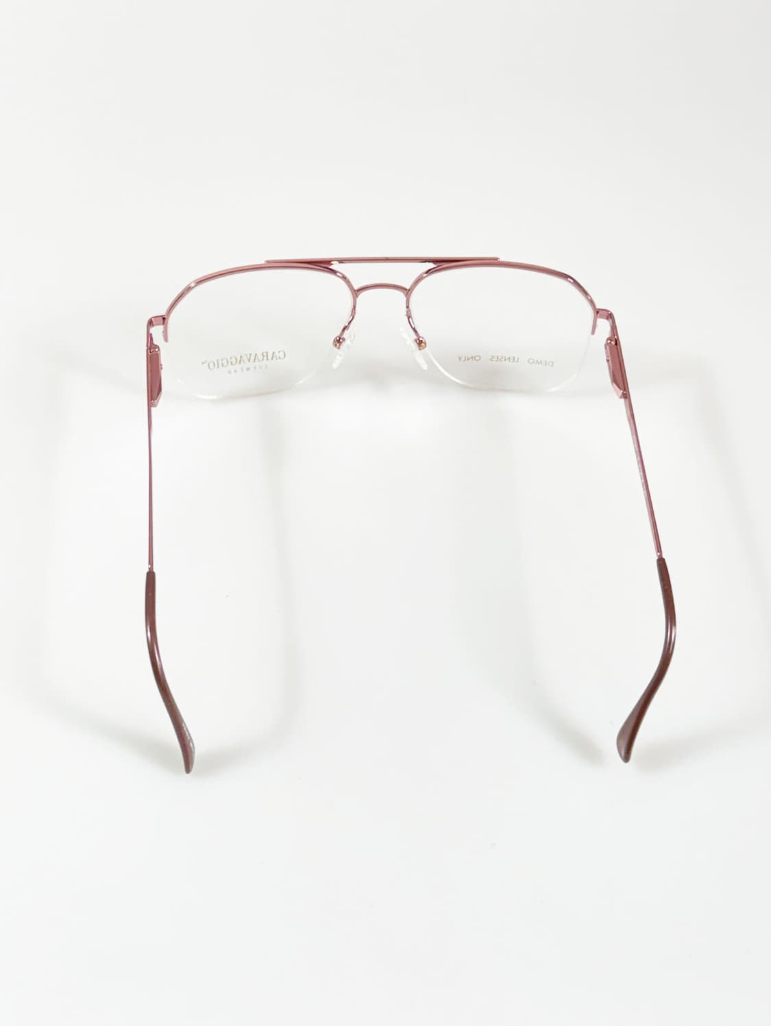 90s CARAVAGGIO 브라운 골드 스퀘어 반무테 보잉 빈티지 안경 상품이미지5