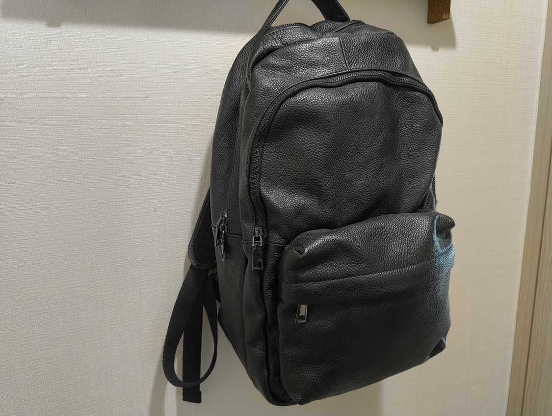 블랙 암소가죽 백팩 상품이미지3