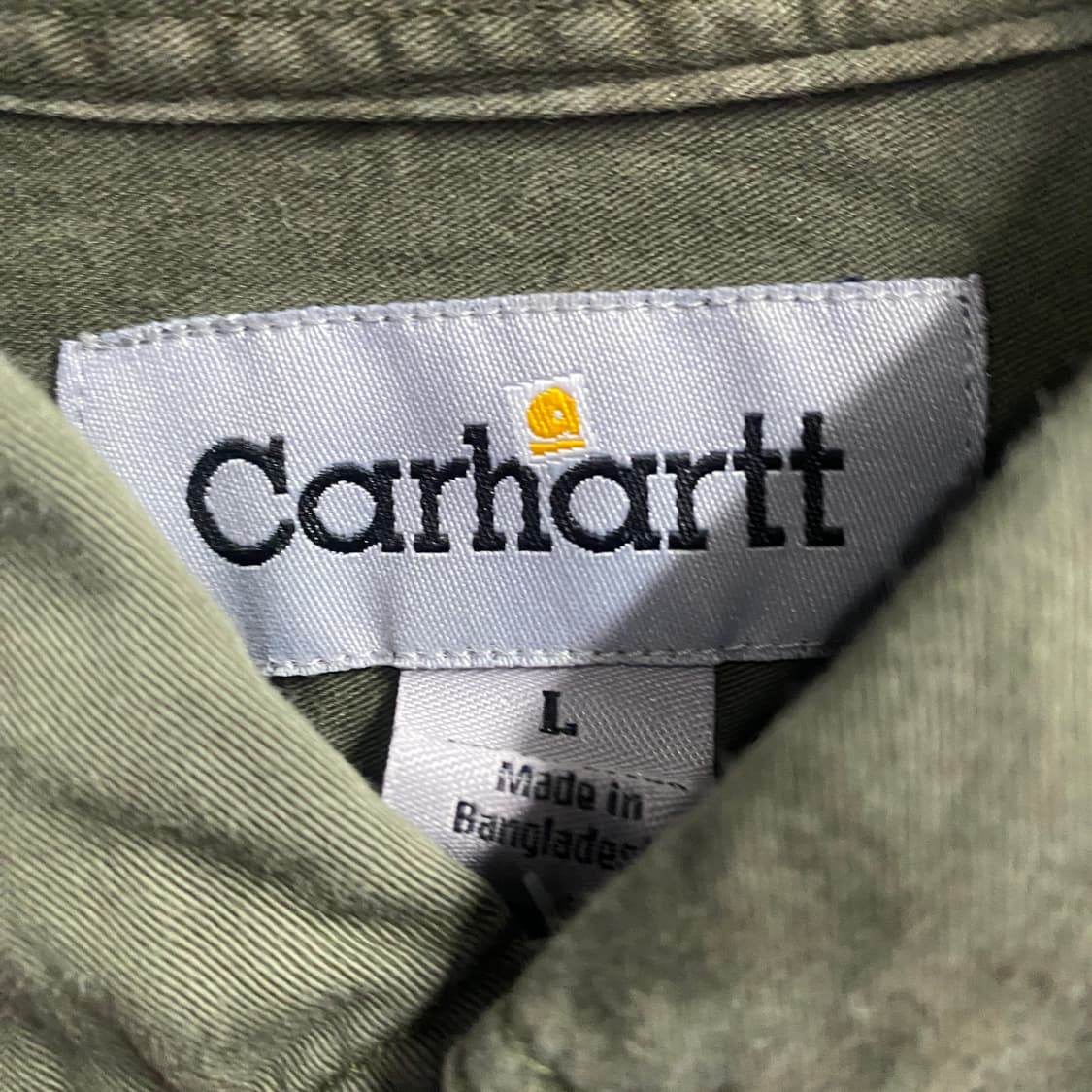 칼하트 패치로고 투포켓 카키 셔츠 B3166 상품이미지4