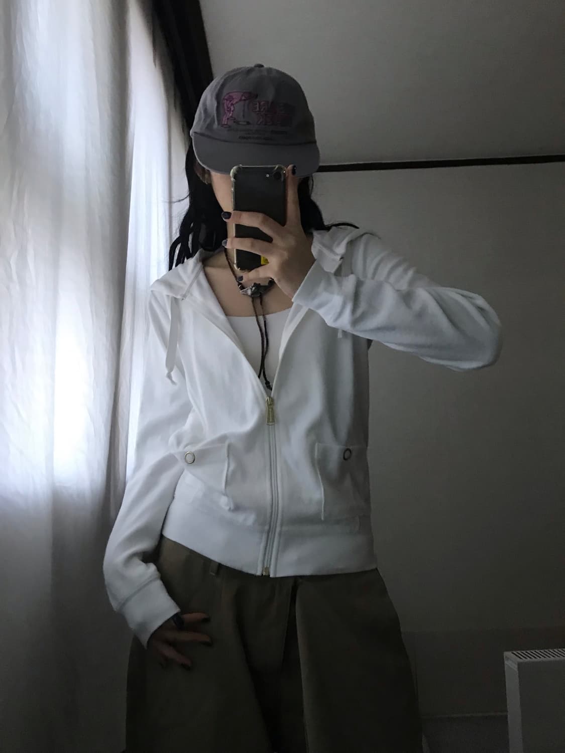 타미힐피거 화이트 벨루어 후드집업 상품이미지5