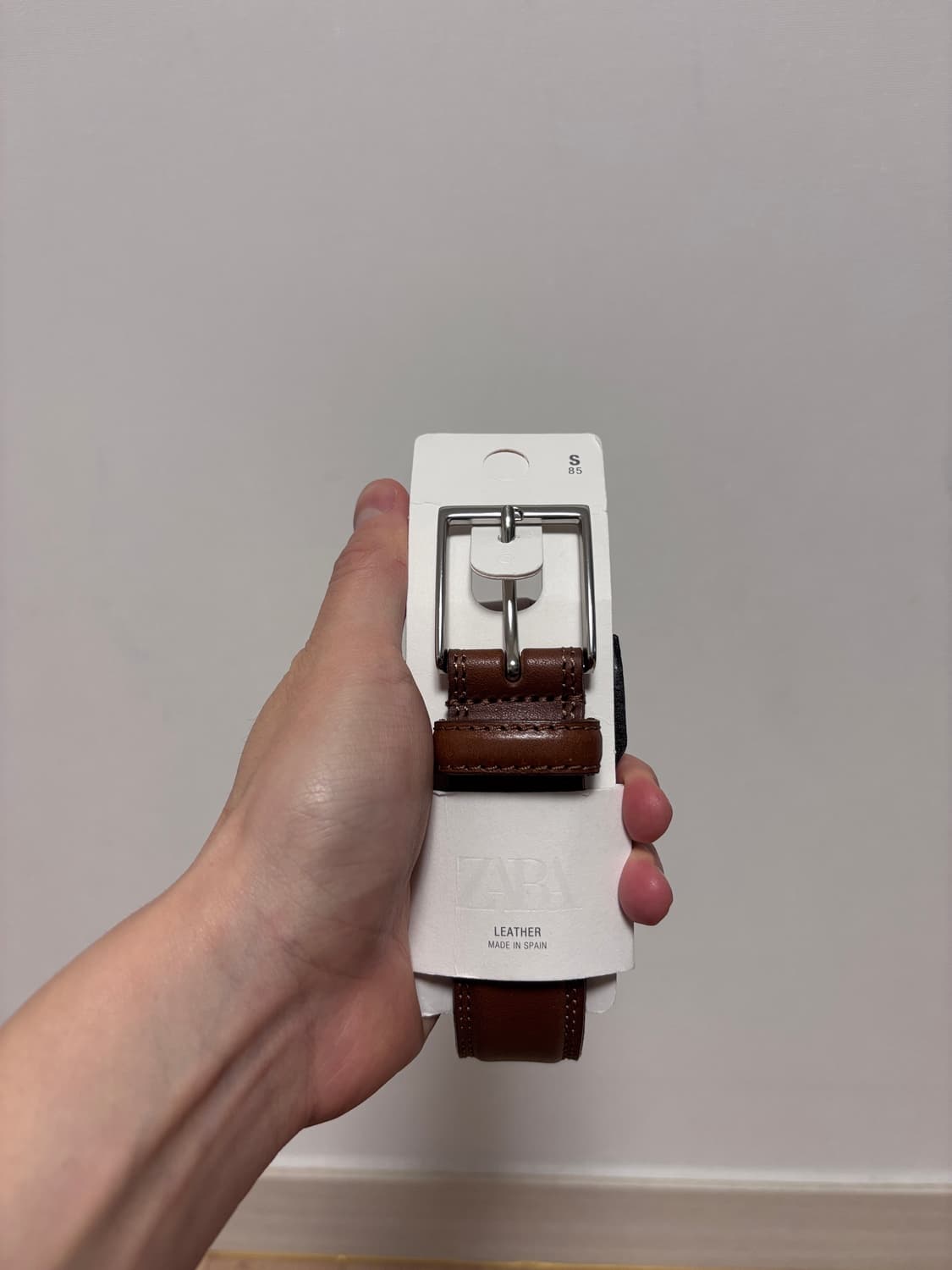 새상품) ZARA 가죽 벨트 브라운 S 상품이미지2