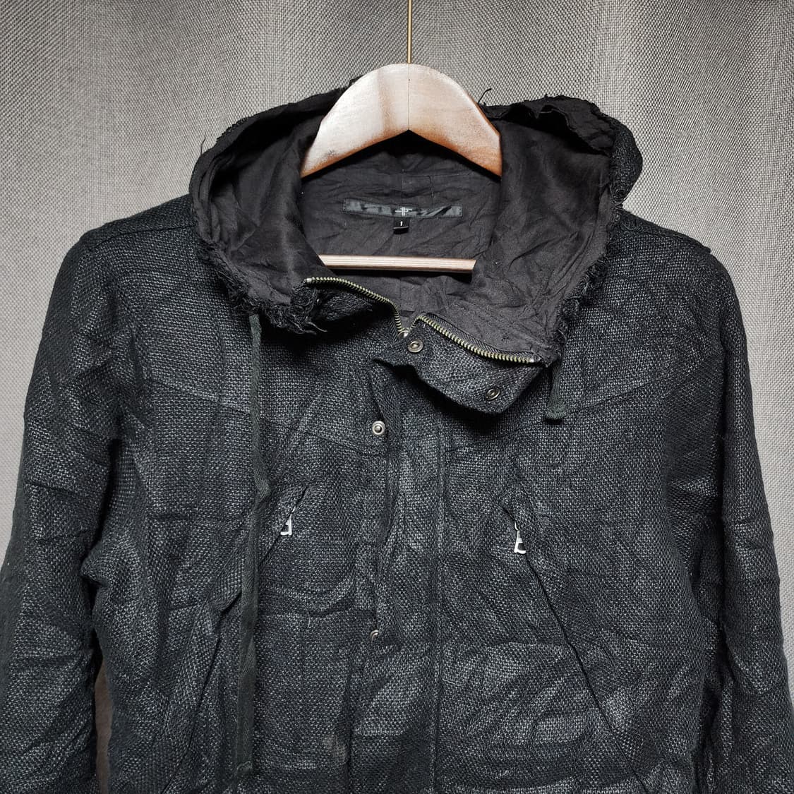 No Id 컷오프 아티잔 레이온 후드 자켓 상품이미지6