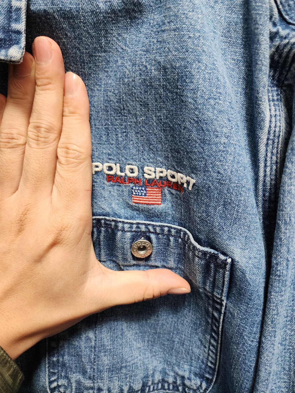 폴로스포츠 데님 셔츠 긴팔 남방 상품이미지4