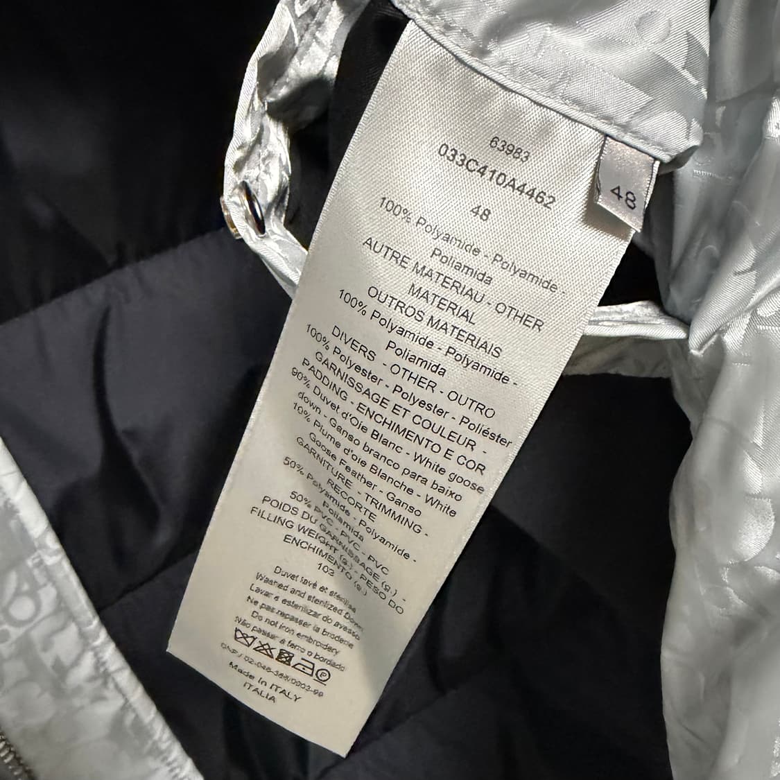 [S+급/48] 디올 오블리크 조끼 패딩 베스트 실버 상품이미지6