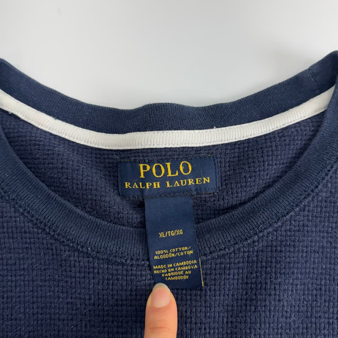 Polo 폴로 화이트 포니 네이비 와플 니트 상품이미지5