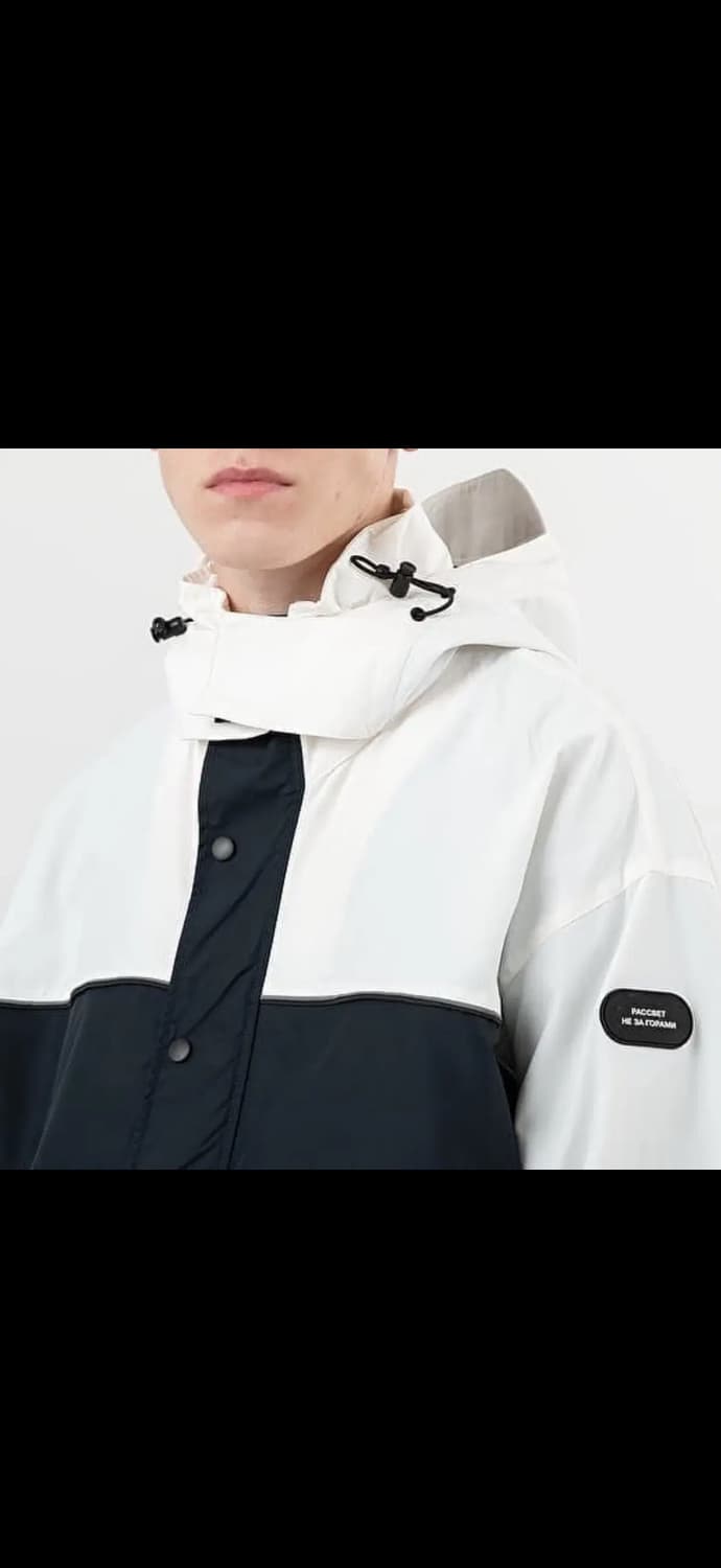 라스벳 초판 리플렉티브 로고 자켓 화이트 네이비 XL 상품이미지4