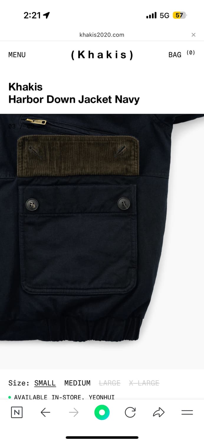 카키스 harbor down jacket 네이비 상품이미지3