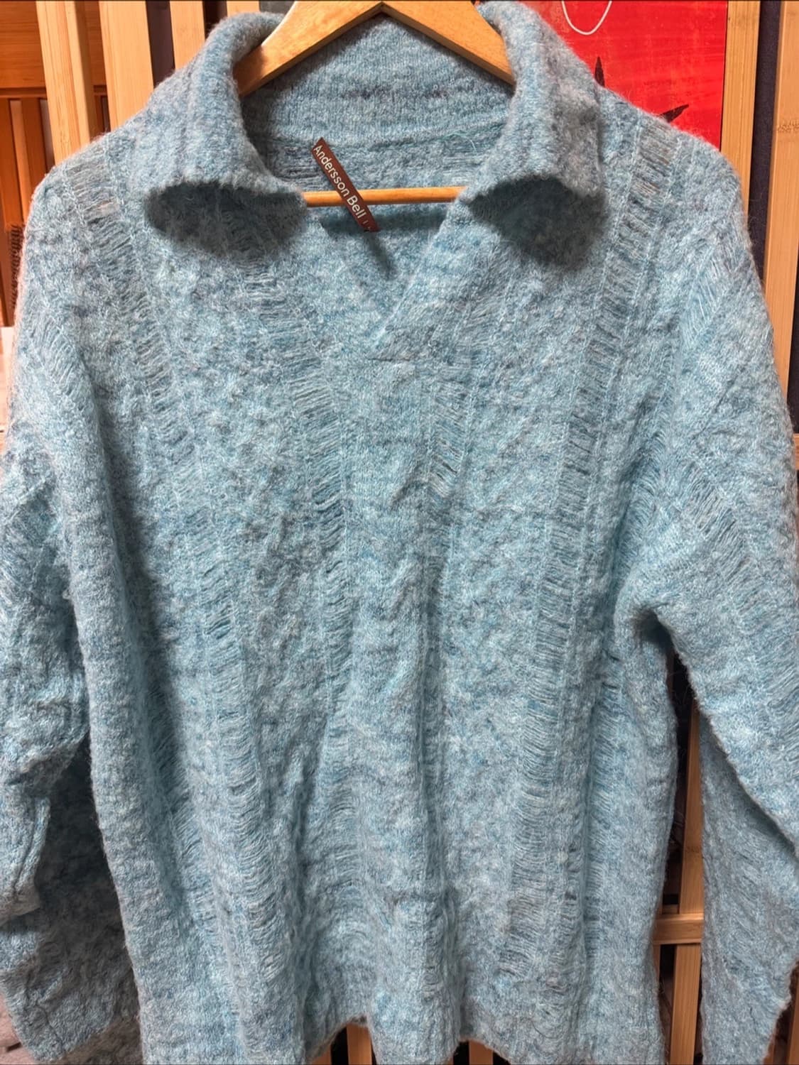앤더슨벨 블루 카라 니트 사이즈 L 상품이미지4
