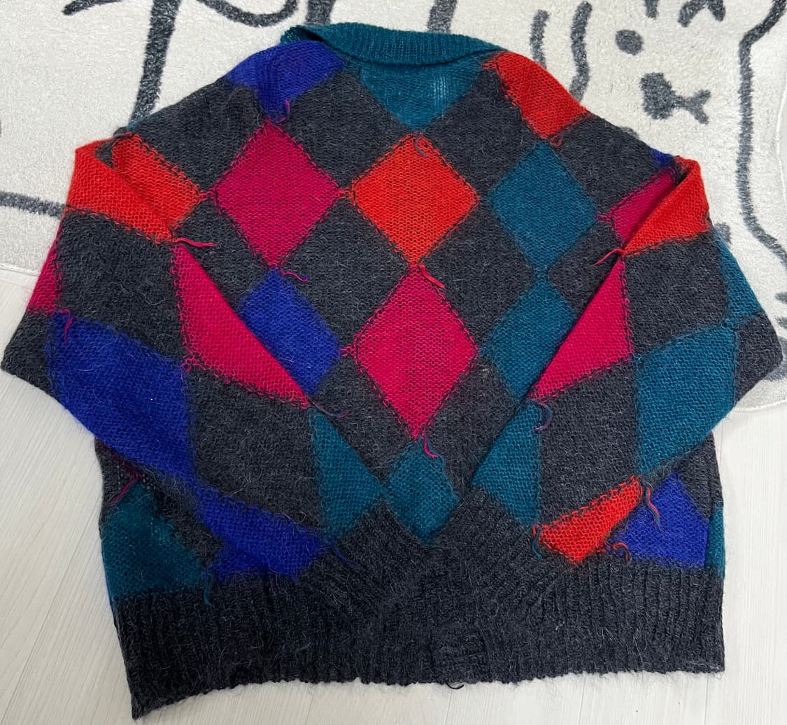 앤더슨벨 모헤어 아가일 가디건 L 상품이미지9