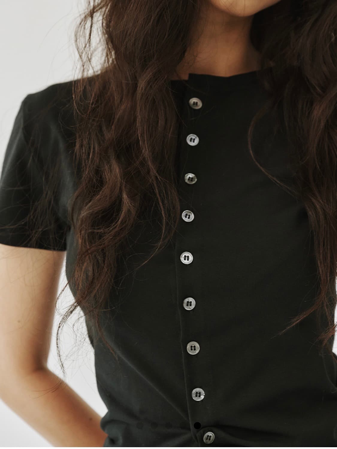 plzproject ROUND BUTTON SLIM SHIRT 상품이미지4