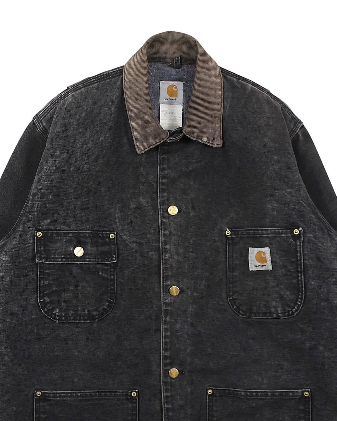 1990s USA 칼하트 C01 블랙 초어 코트 자켓 빈티지 미국제 상품이미지4