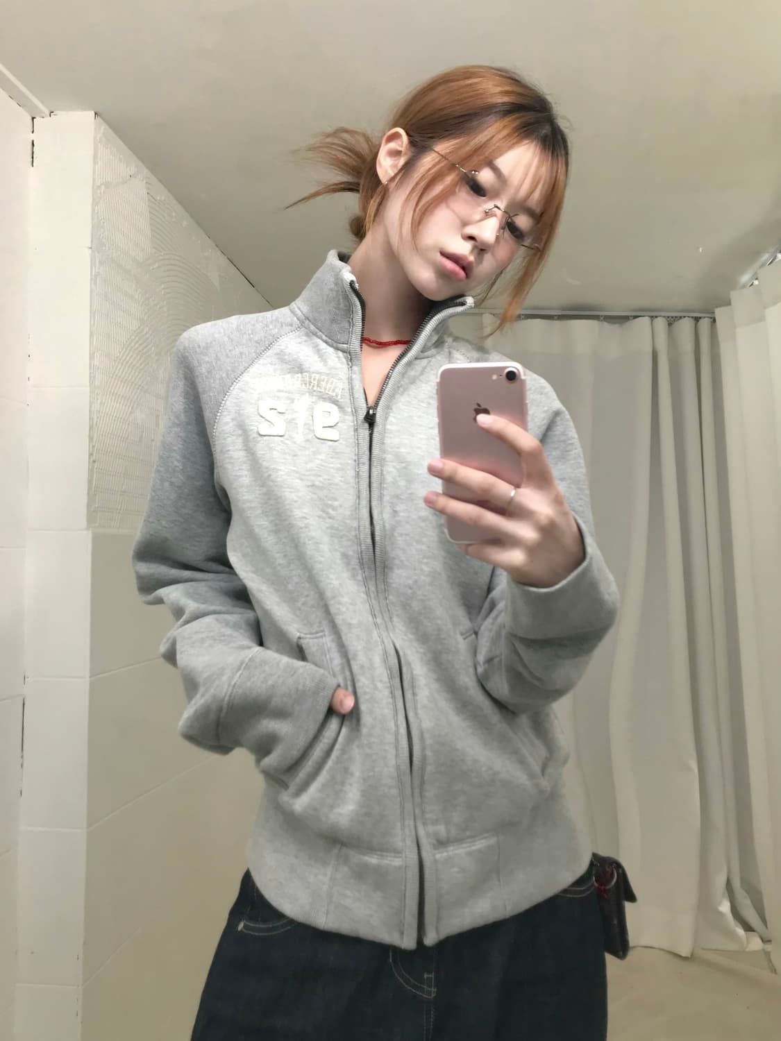 아베크롬비 그레이 기모 집업 상품이미지1