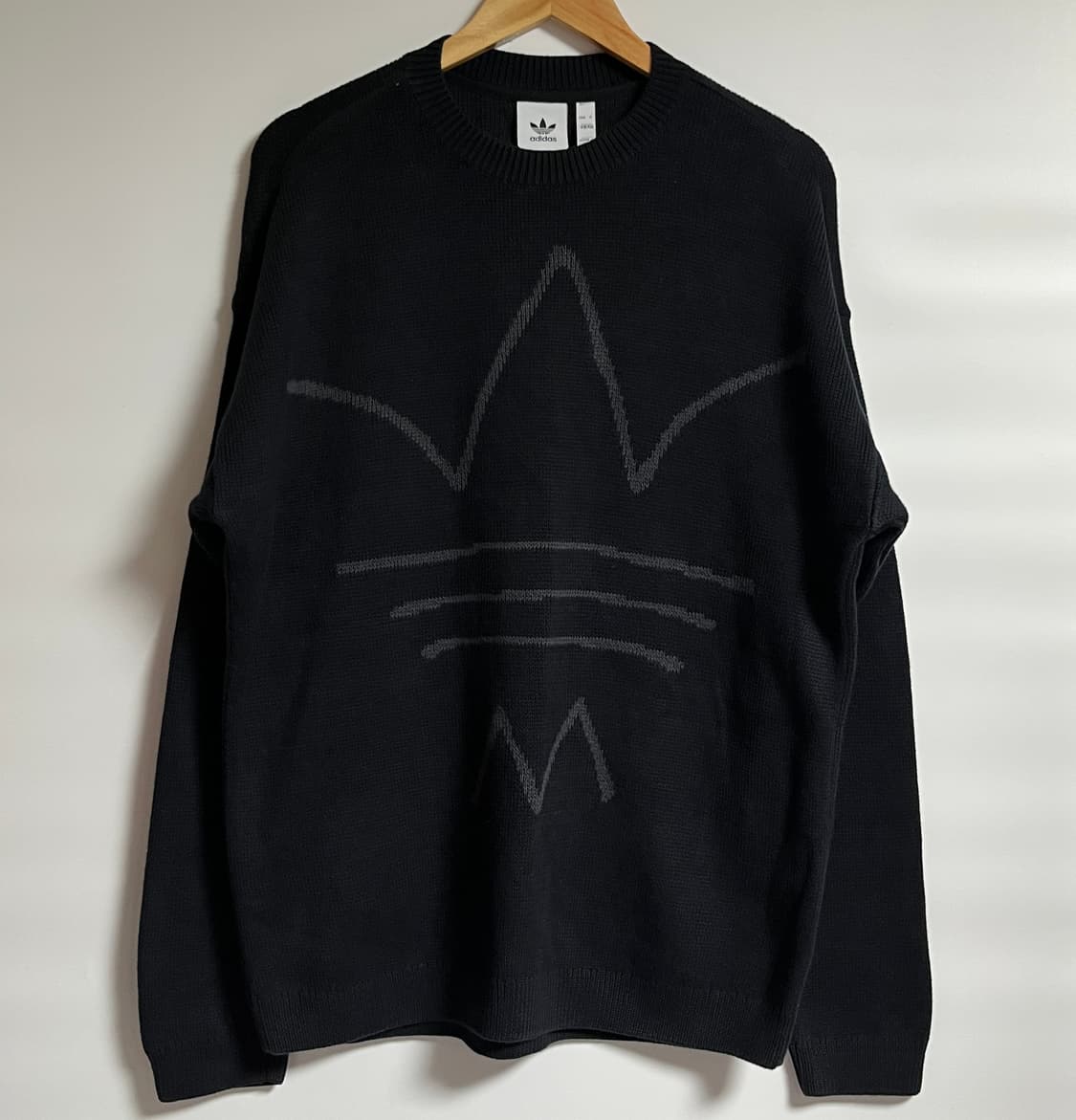 공용 아디다스 오버핏 빅로고 니트 스웨터 L 상품이미지1