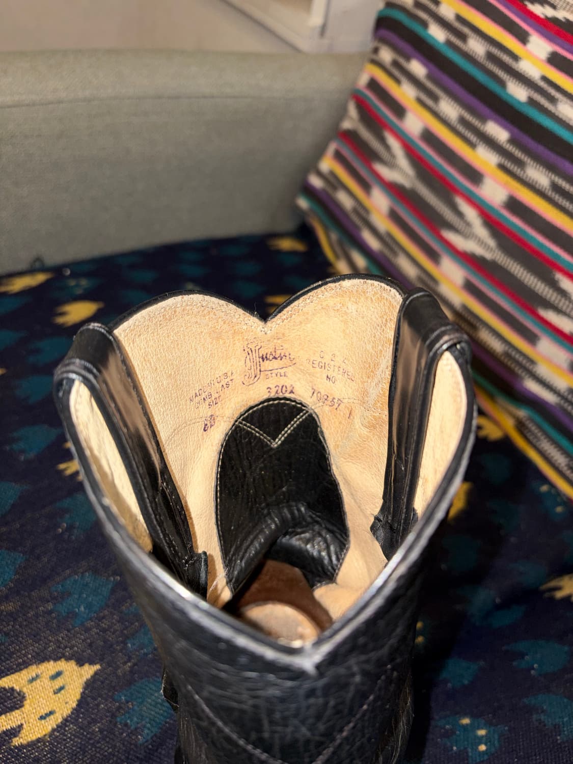 90’s Justin 3202 bullhide western boots 상품이미지10
