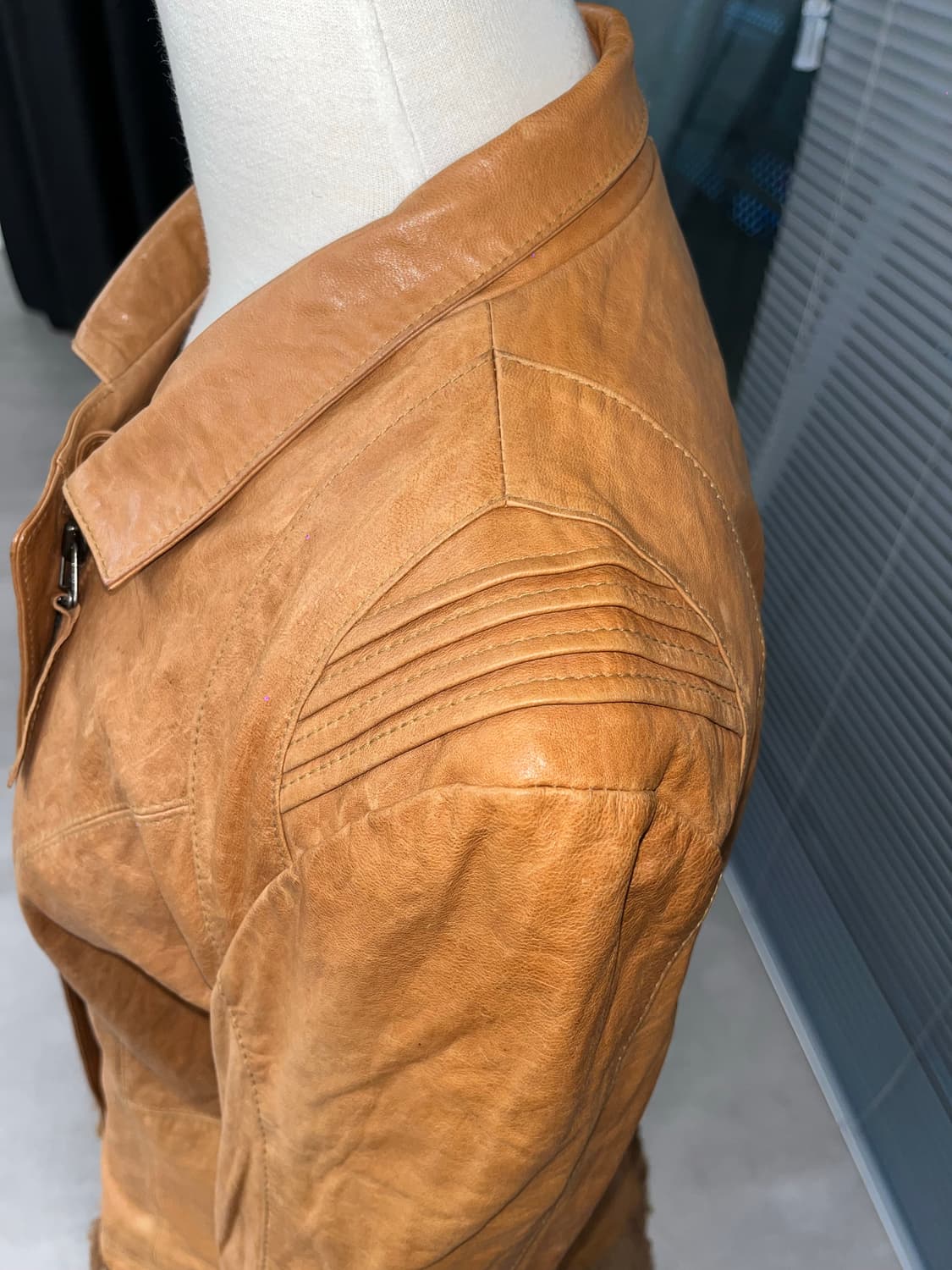 Japanese vintage orange leather jacket 상품이미지8