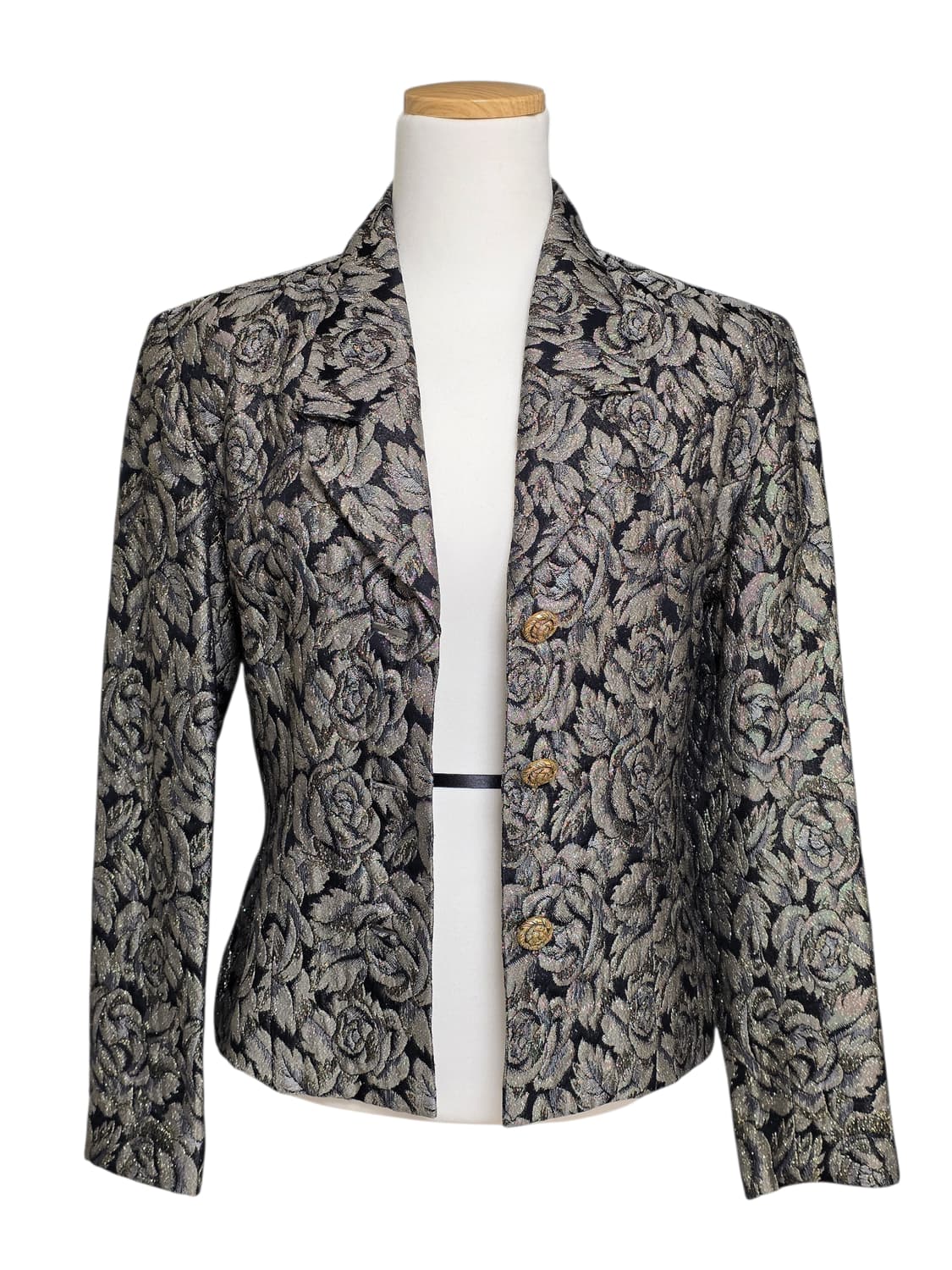 해외 빈티지) 꽃무늬 골드 펄 자켓 상품이미지3