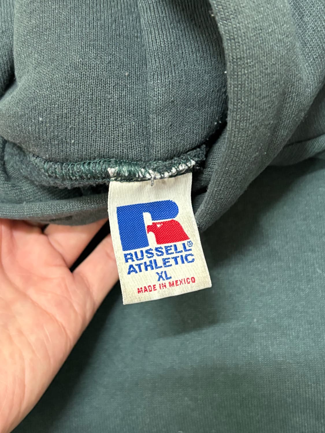 90s 빈티지 러셀 후드 틸 블랙 상품이미지4