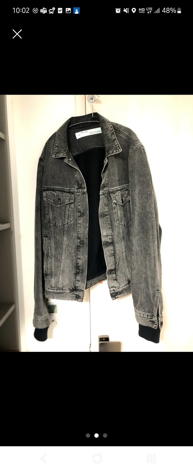 [XL] 오프화이트 명화 흑청자켓 상품이미지2