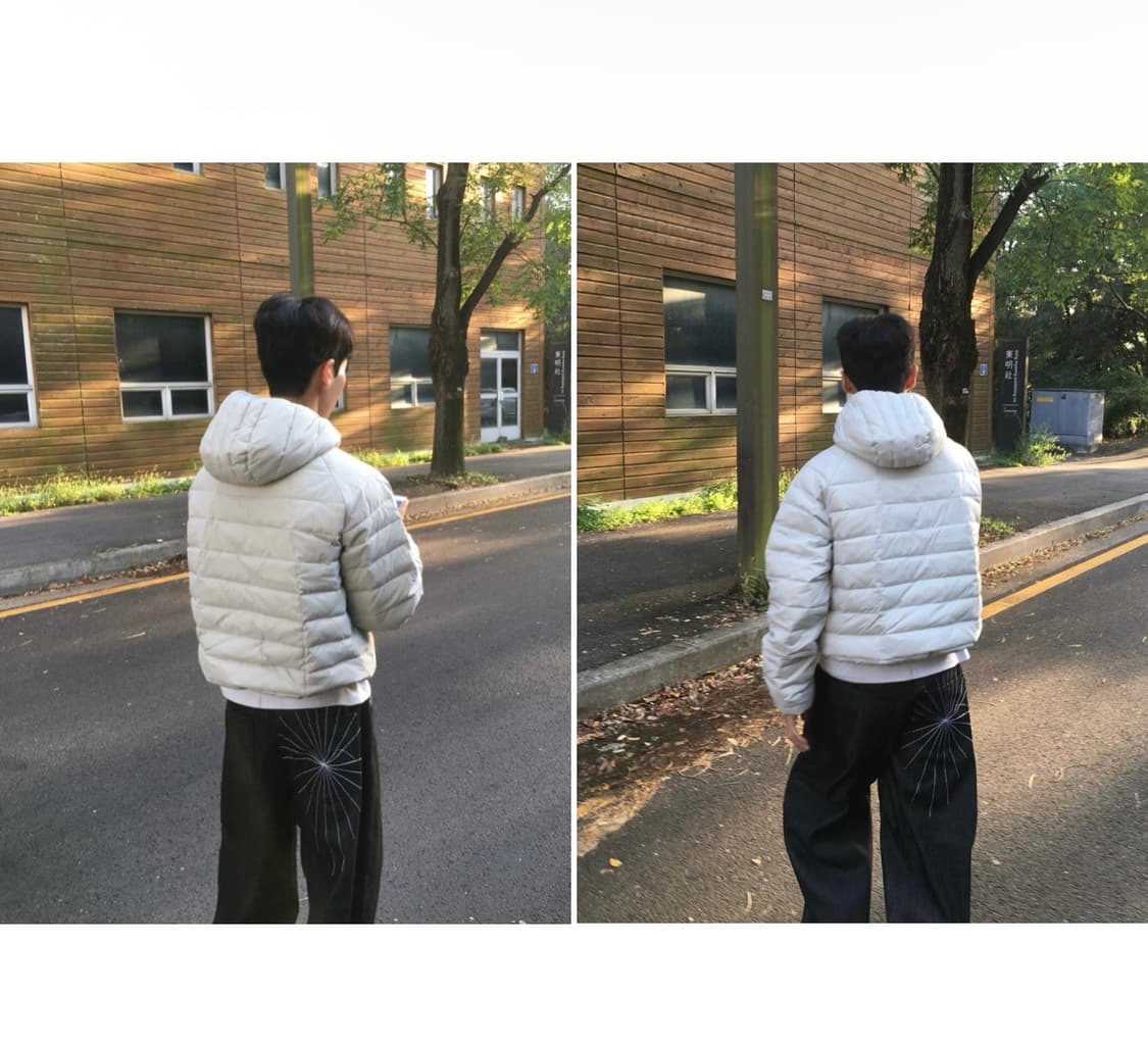 파격할인 최저가 패딩) 에비뉴 프리미엄 덕다운 후드경량패딩 M 상품이미지2